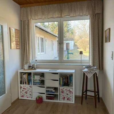 Wohn-Esszimmer Blick in den Hof