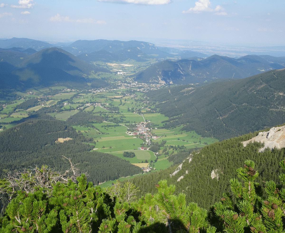 Ferienwohnung  Schneebergblick - Blick ins Tal