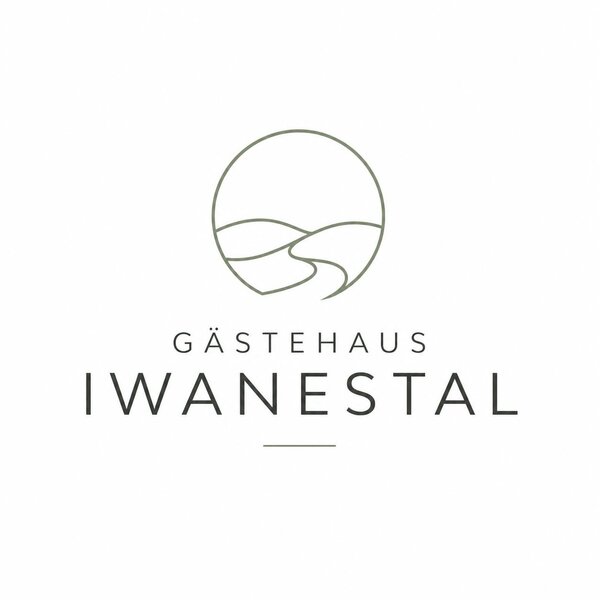 Das stilvolle Logo des Gästehaus Iwanestal mit einer eleganten Grafik.