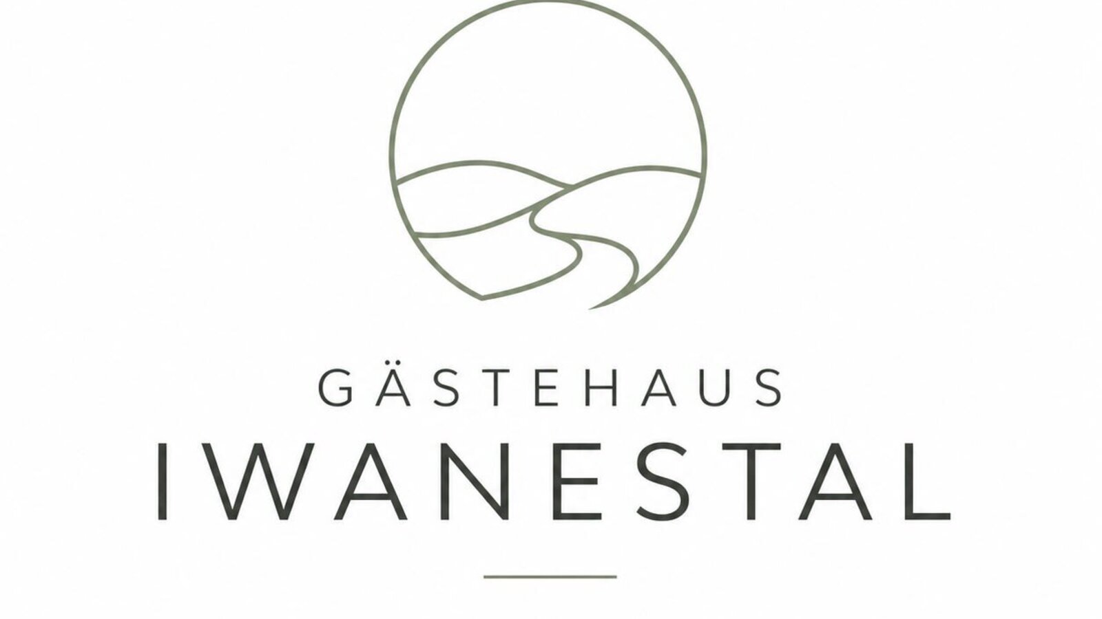 Das stilvolle Logo des Gästehaus Iwanestal mit einer eleganten Grafik.